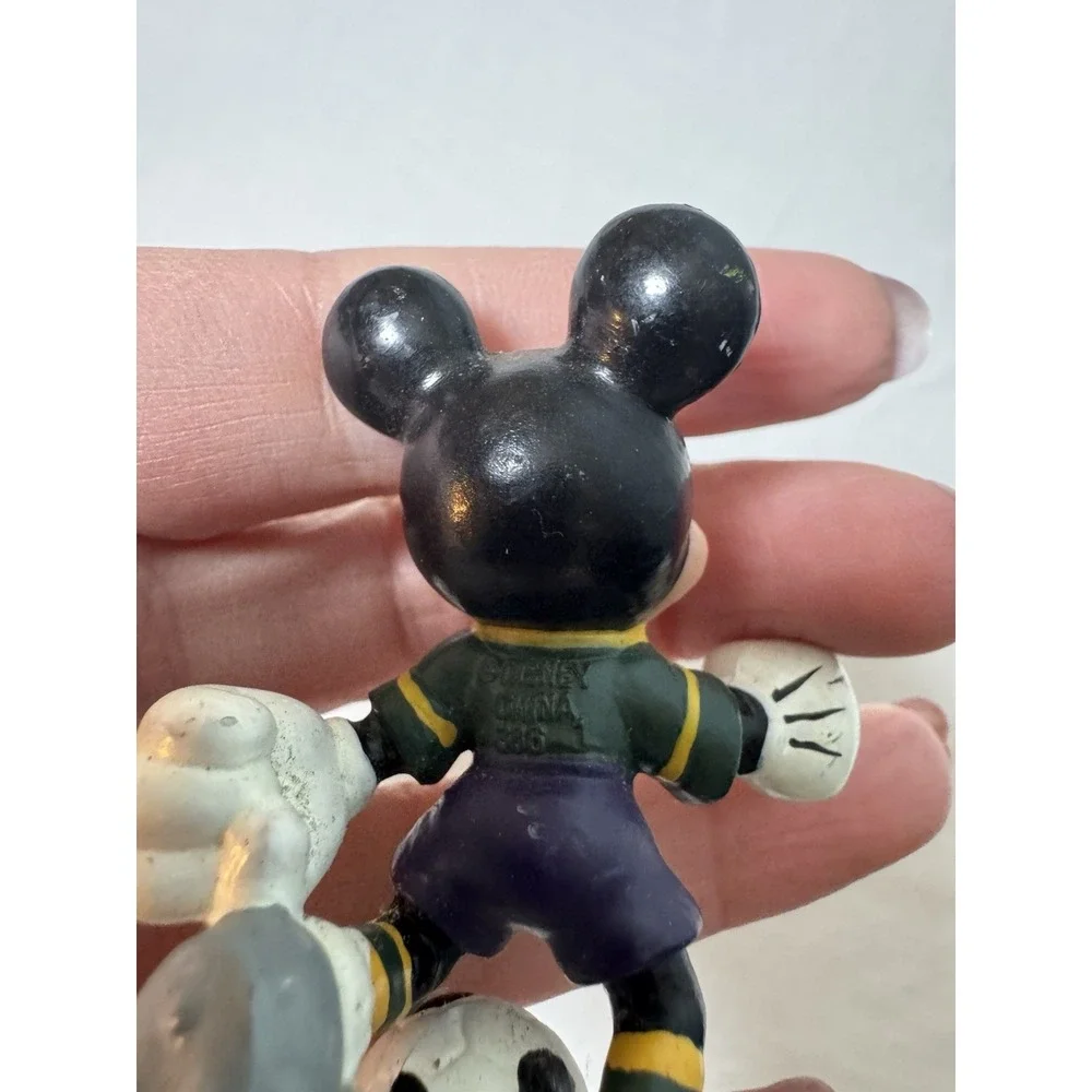 Disney Mickey Mouse Playing Soccer Miniature Figurine Toy Decoration Sports